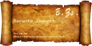 Berente Zsanett névjegykártya